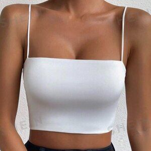 Shein Solid White Cropped Top